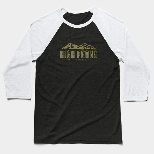 High Peaks Adirondack Mountains Baseball T-Shirt by directdesign